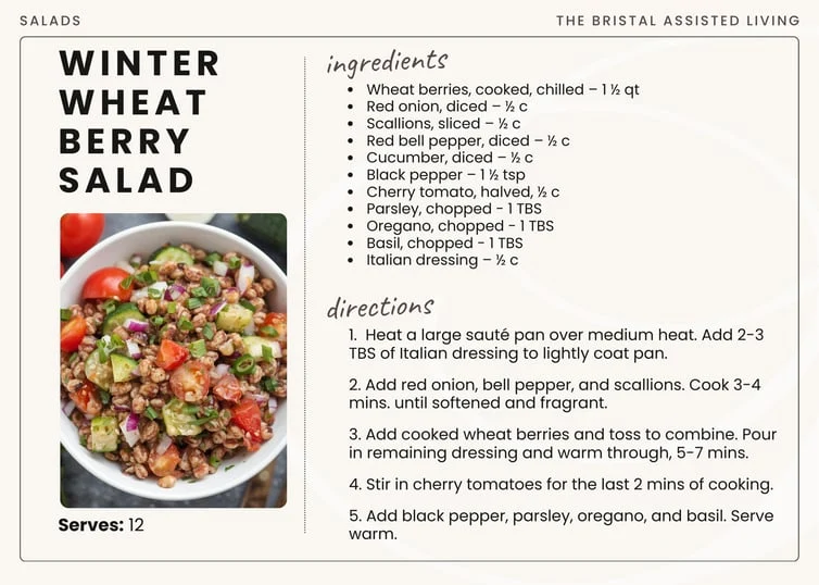 1 warm wheat berry salad