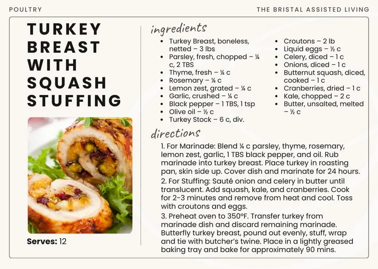 Turkey Breast with Butternut Squash, Kale and Cranberries
