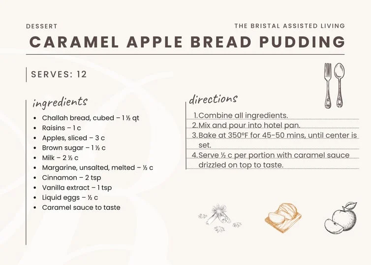 caramel apple bread pudding