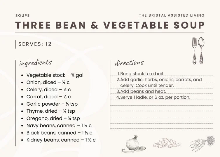 three bean and vegetable soup