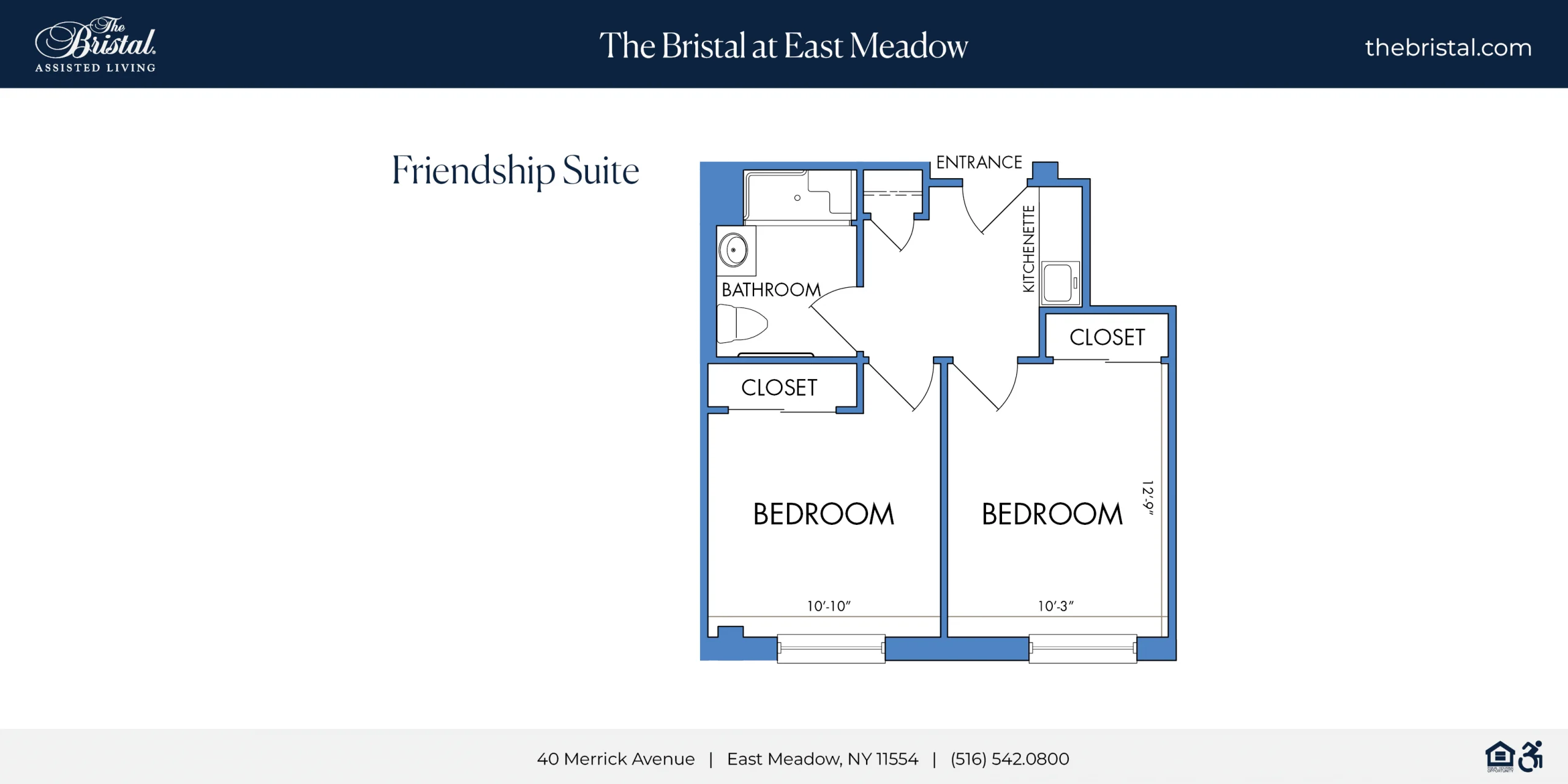 Friendship Suite Floor Plan at The Bristal at East Meadow