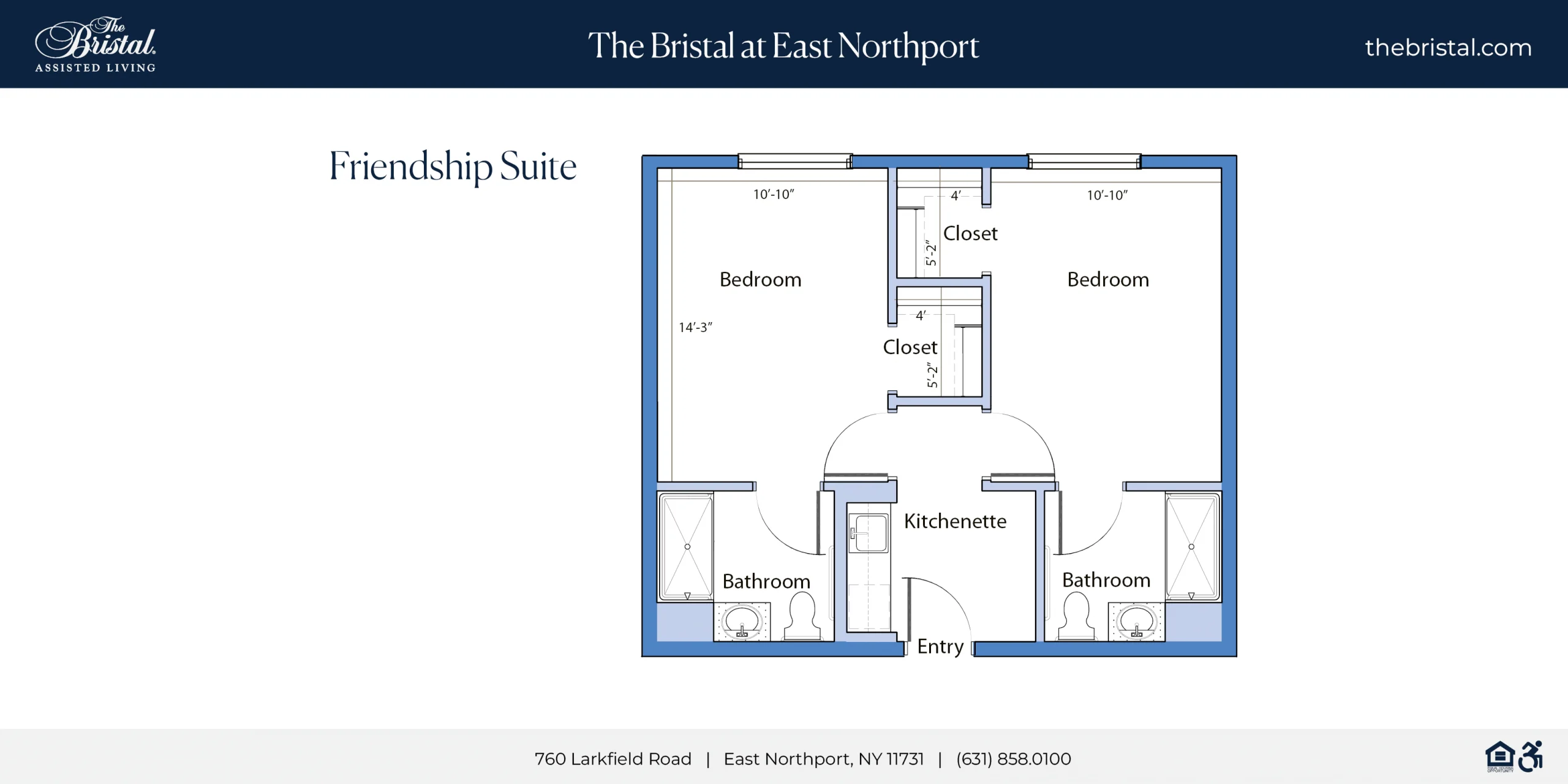 Friendship Suite Floor Plan at The Bristal at East Northport