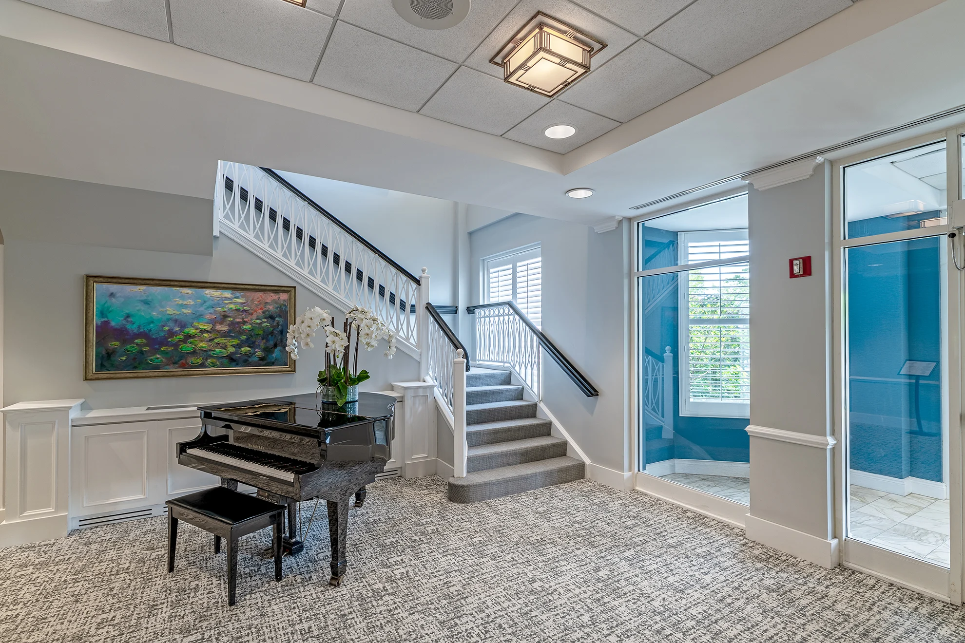 Lobby and Grand Piano at The Bristal at East Meadow