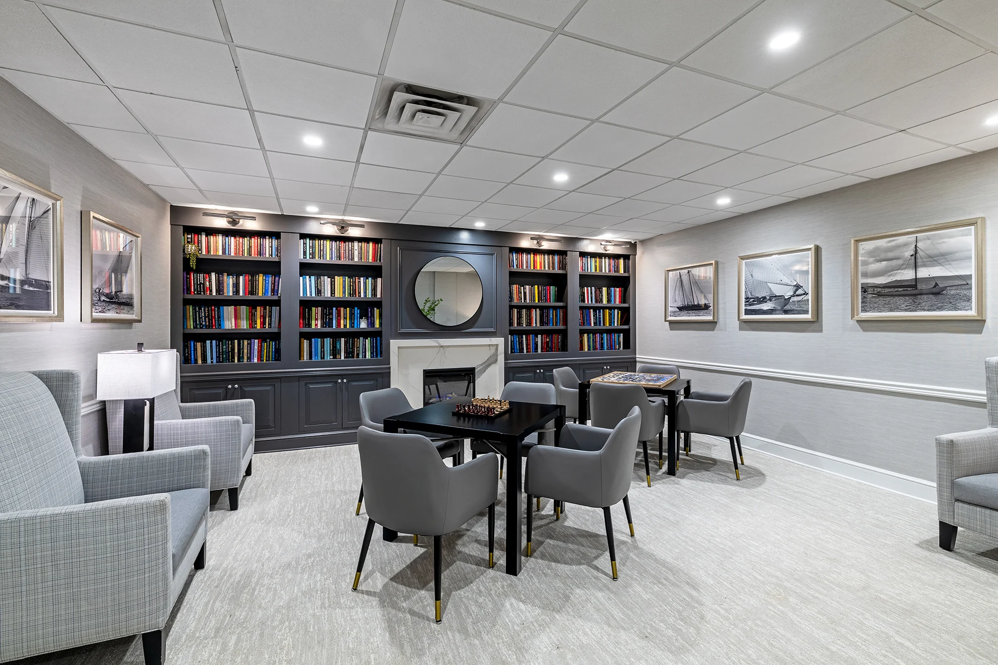 Library at The Bristal at Lynbrook