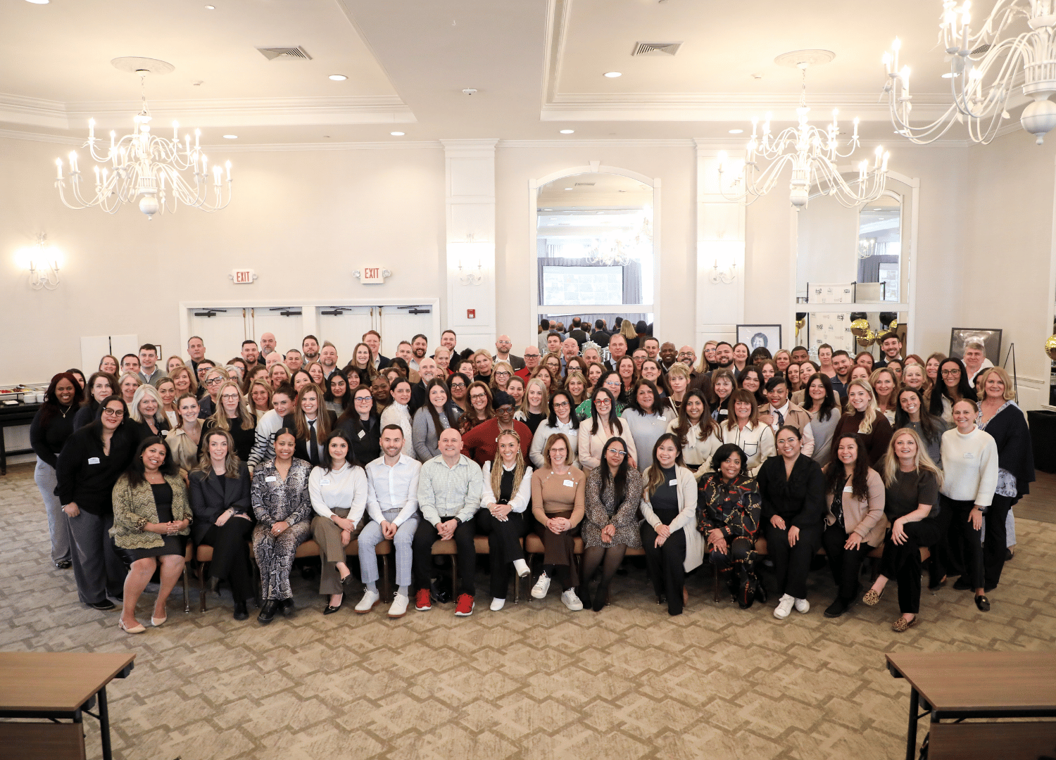 Senior living leadership from all of our communities and sister companies joined together for a group photo at the 2026 leadership summit