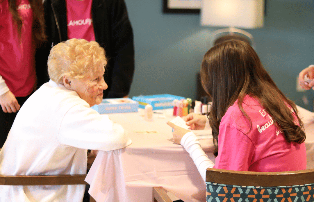 Makeovers and manicures were the method of the day for intergenerational programming at The Bristal at East Meadow