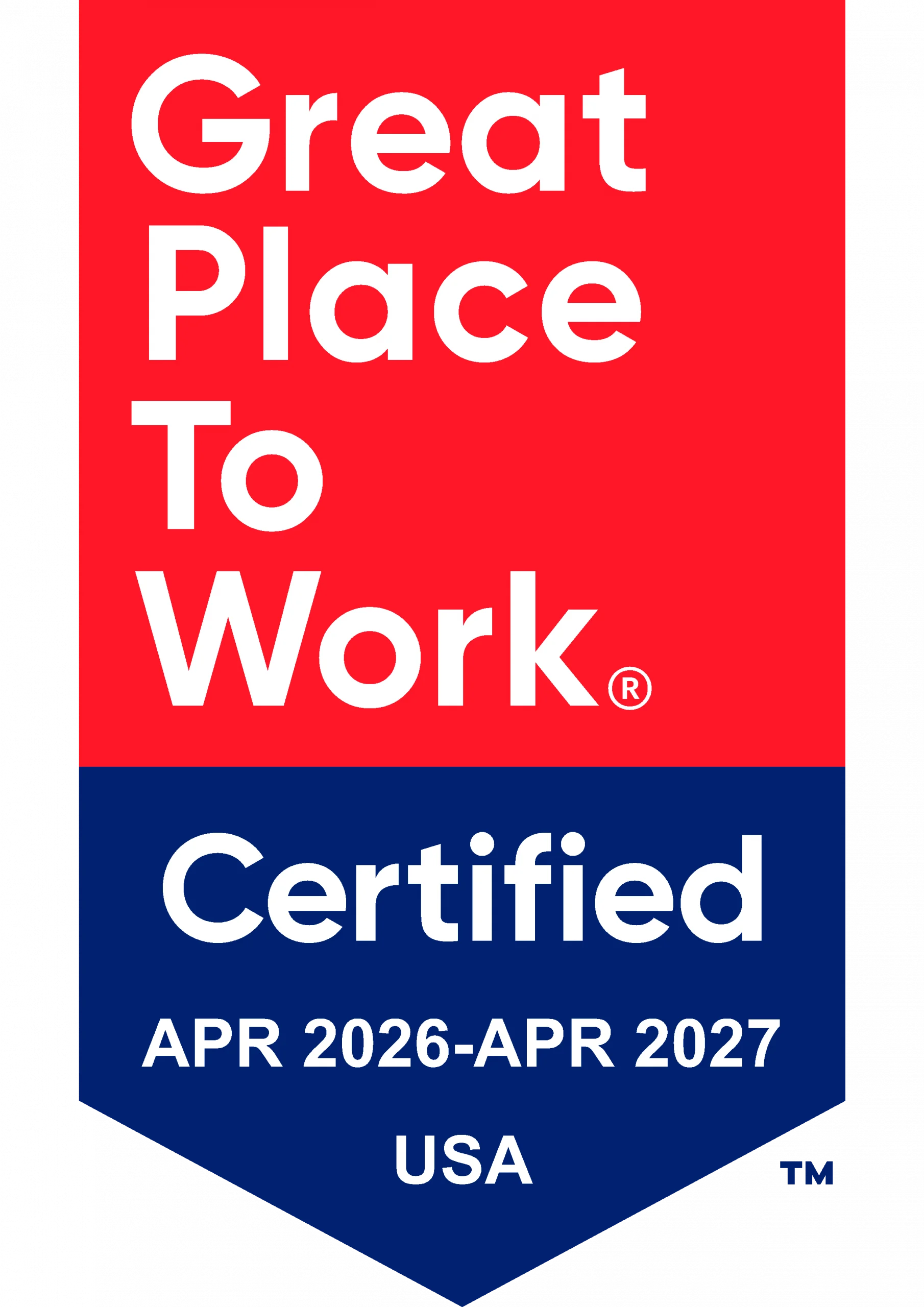 Great Place to Work 2026-2027 badge