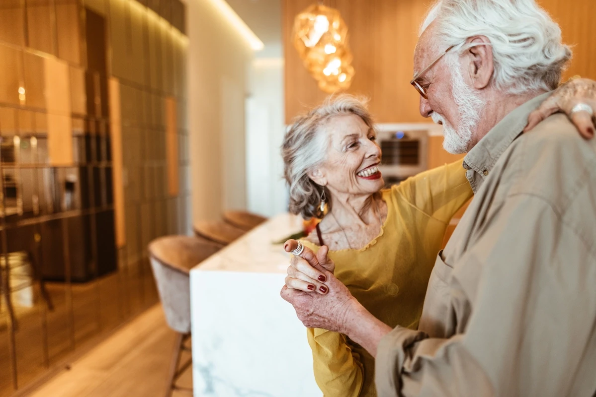 Senior couple dancing at the Bristol
