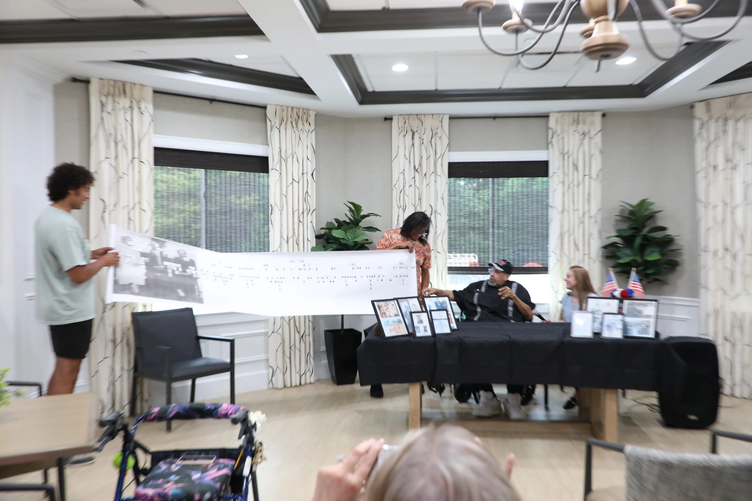 One resident of The Bristal at Holtsville created a family history scroll on which to preserve his family legacy