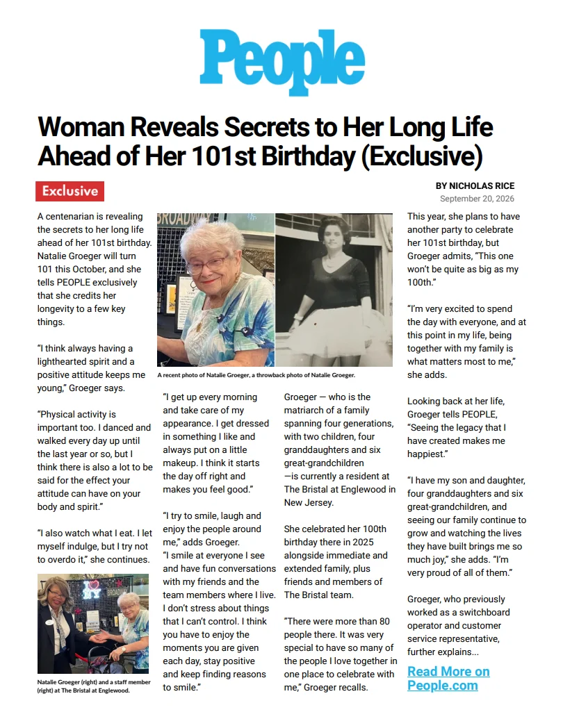 People coverage of Natalie, Resident of The Bristal at Englewood